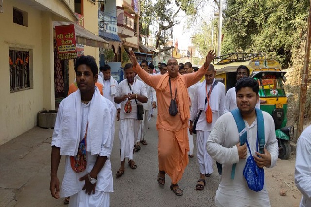 relishing kirtan on the streets